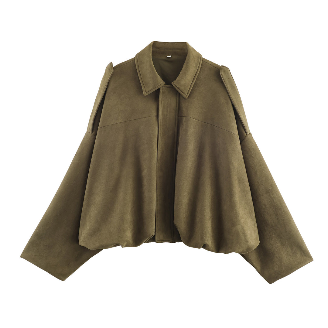 Damen lässige cropped Blousonjacke mit modernem Stehkragen und eleganten Schulterdetails R&B