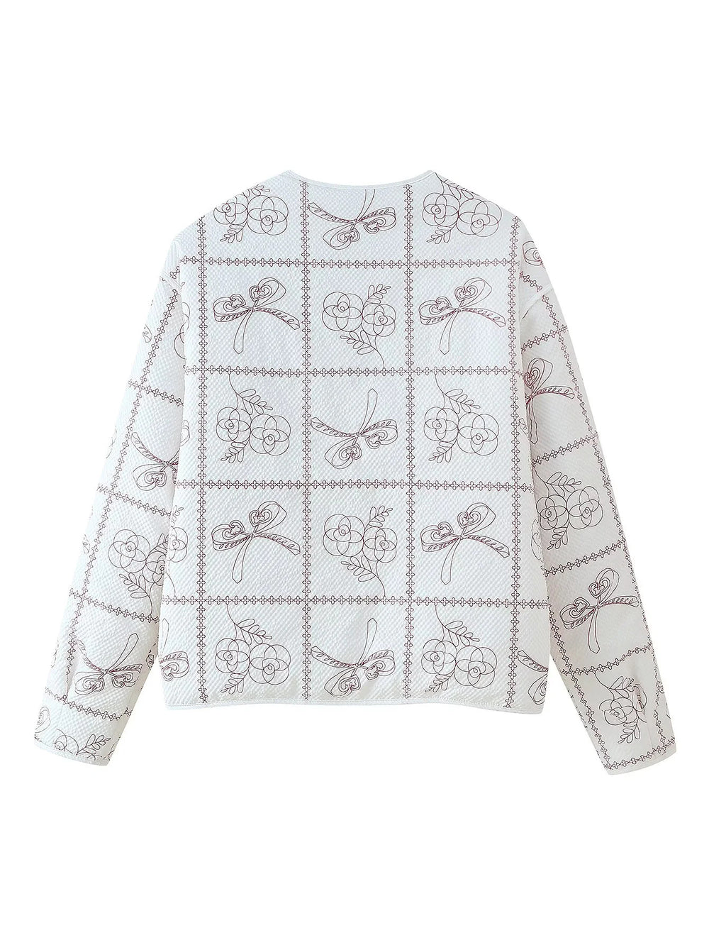 Damen Jacke mit floralem Muster und praktischen Taschen R&B