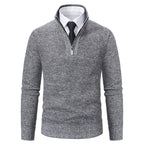 Herren Pullover mit modernem Reißverschluss und strukturierter Oberfläche R&B