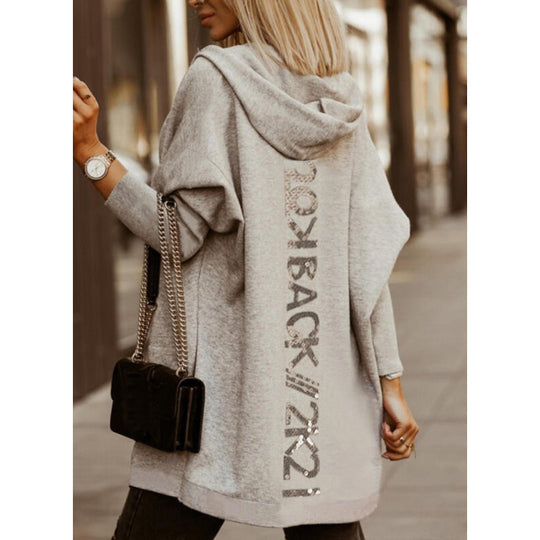 Damen moderne Kapuzenjacke mit asymmetrischem Schnitt R&B
