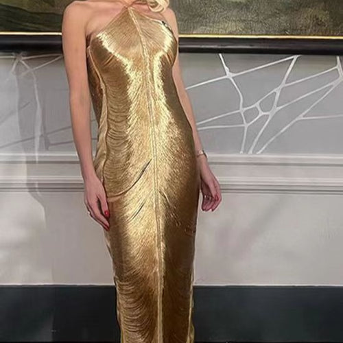 Damen Langkleid mit raffiniertem Schlitz und elegantem Kragen R&B