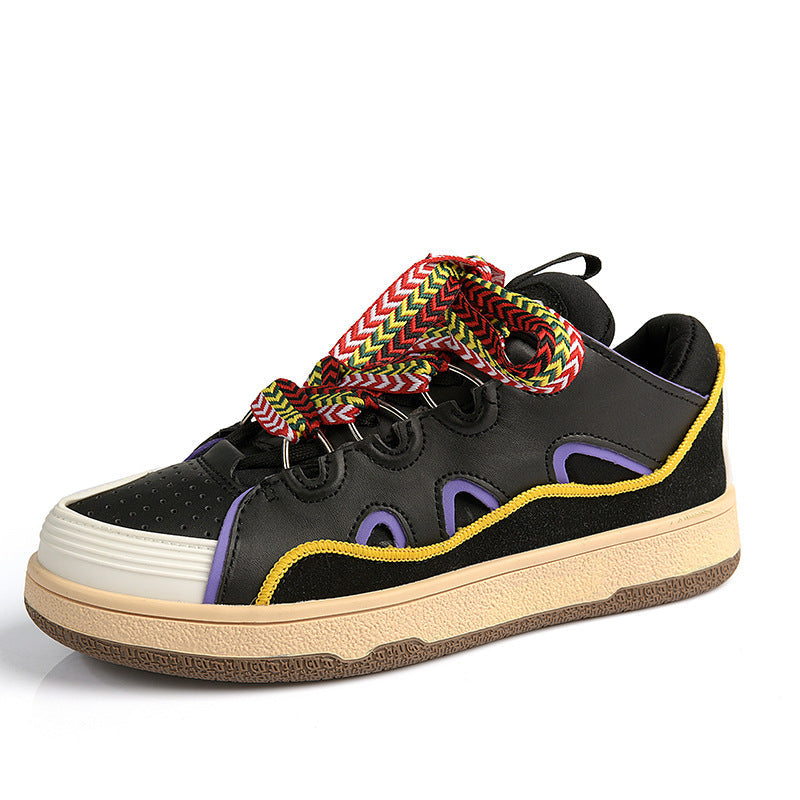 Damen Sportliche Freizeitsneaker mit bunten Schnürsenkeln und dämpfender Sohle R&B