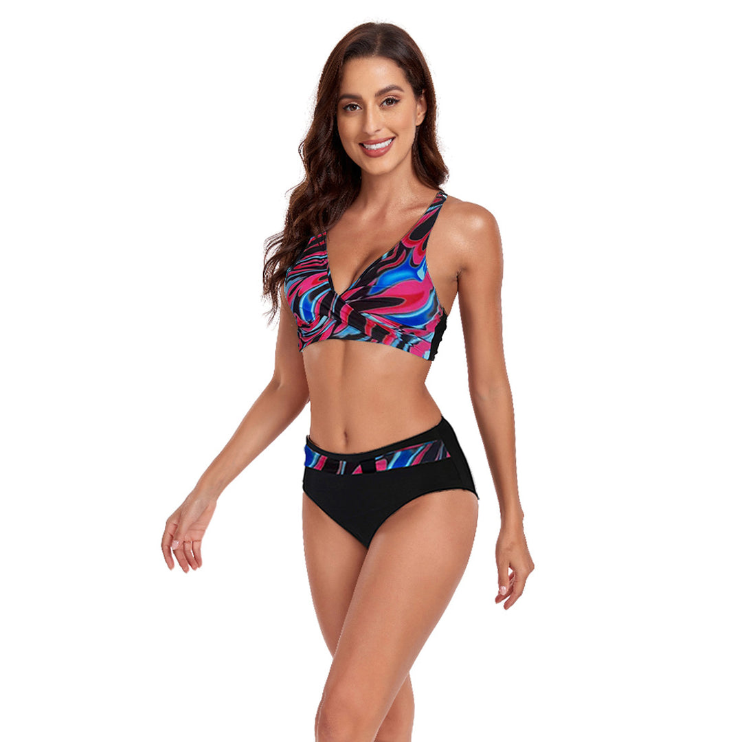 Damen Sportliches Bikini-Set mit trendigem Schnitt und modernem Grafikdesign R&B