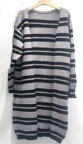 Damen lässiger Strickcardigan mit modernem Streifenmuster und offenem Schnitt