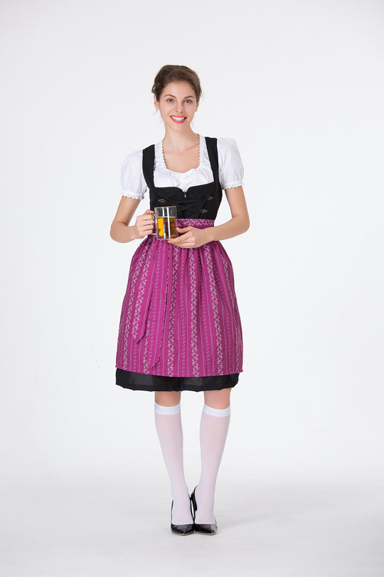 Damen Trachtenkleid mit eleganter Schürze und verspielten Rüschenkanten R&B