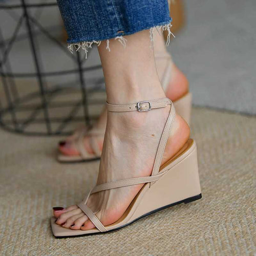Damen elegante Plateau-Sandalen mit verstellbarem Riemendesign R&B