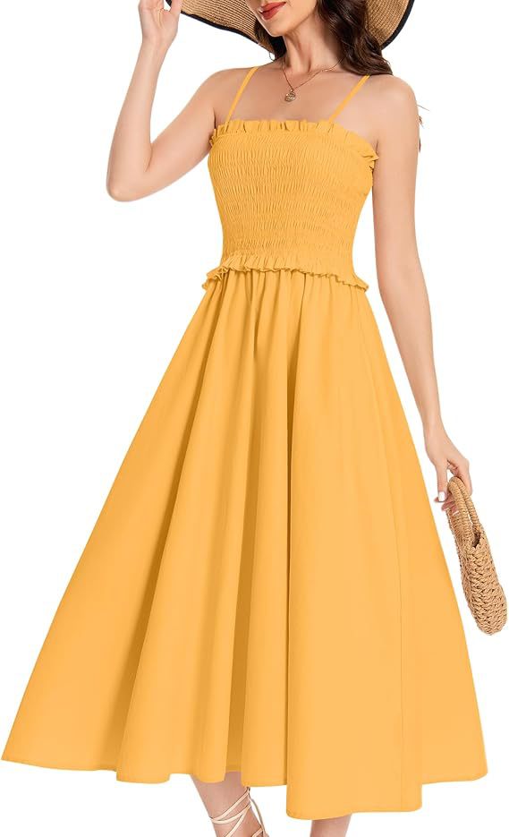 Damen Maxikleid mit elastischem Oberteil und fließendem Rock R&B