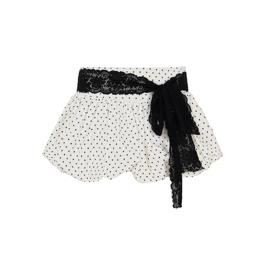 Damen Minikleid mit voluminösem Rüschensaum und dekorativem Gürtel R&B