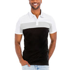 Herren Polo-Shirt mit modernen Farbblockelementen