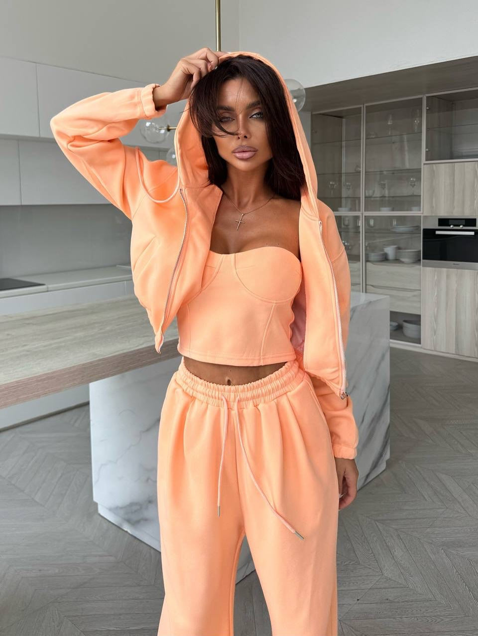 Damen lässiges Freizeitoberteil und bequeme Hose im Set R&B