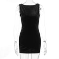 Damen Figurumspielendes Minikleid aus luxuriösem Samtstoff R&B