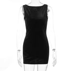 Damen Figurumspielendes Minikleid aus luxuriösem Samtstoff R&B