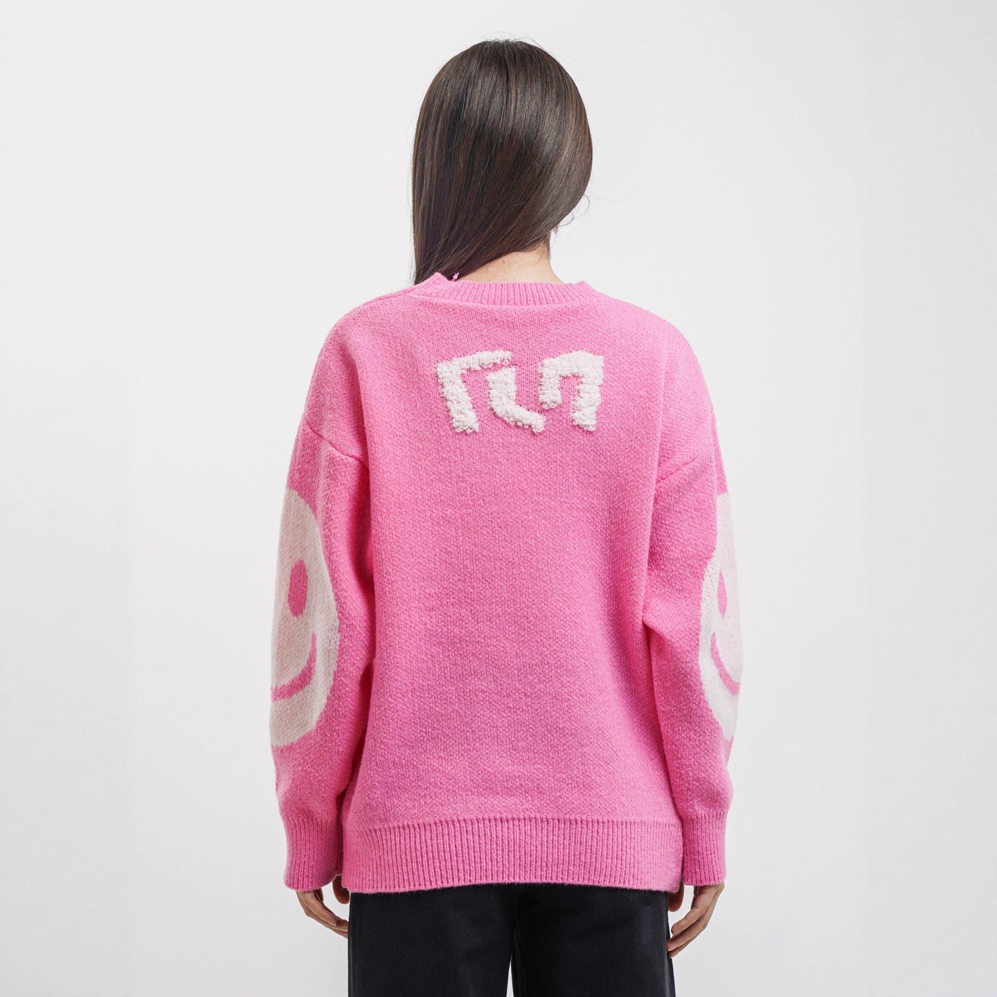 Damen gemütlicher Oversize-Pullover mit lässigem Grafikdesign R&B