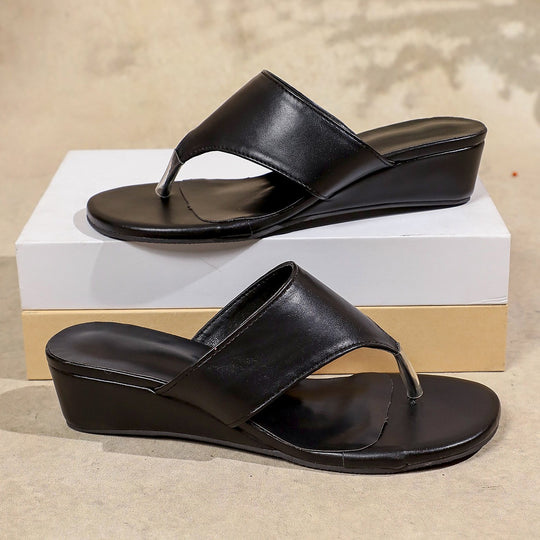 Damen Wedge-Sandalen mit komfortablem Fußbett und modischer Schnalle R&B