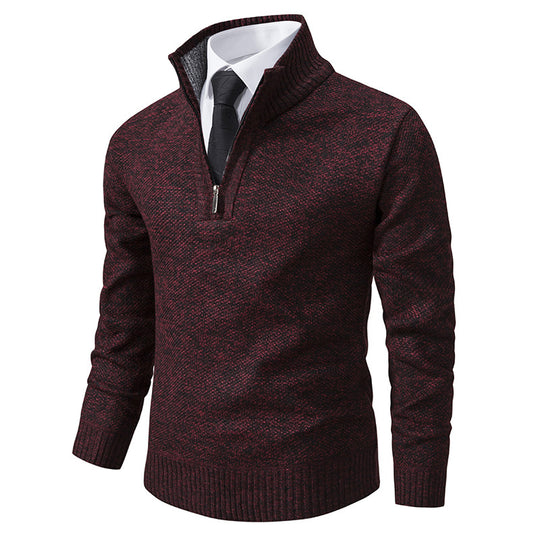 Herren Pullover mit modernem Reißverschluss und strukturierter Oberfläche R&B