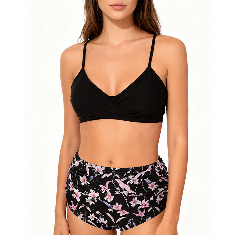 Damen BikinOberteil mit verstellbaren Trägern und floralem Print R&B