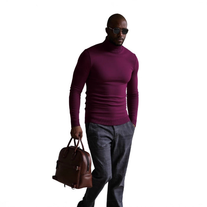 Herren rollkragen pullover mit feiner Struktur R&B