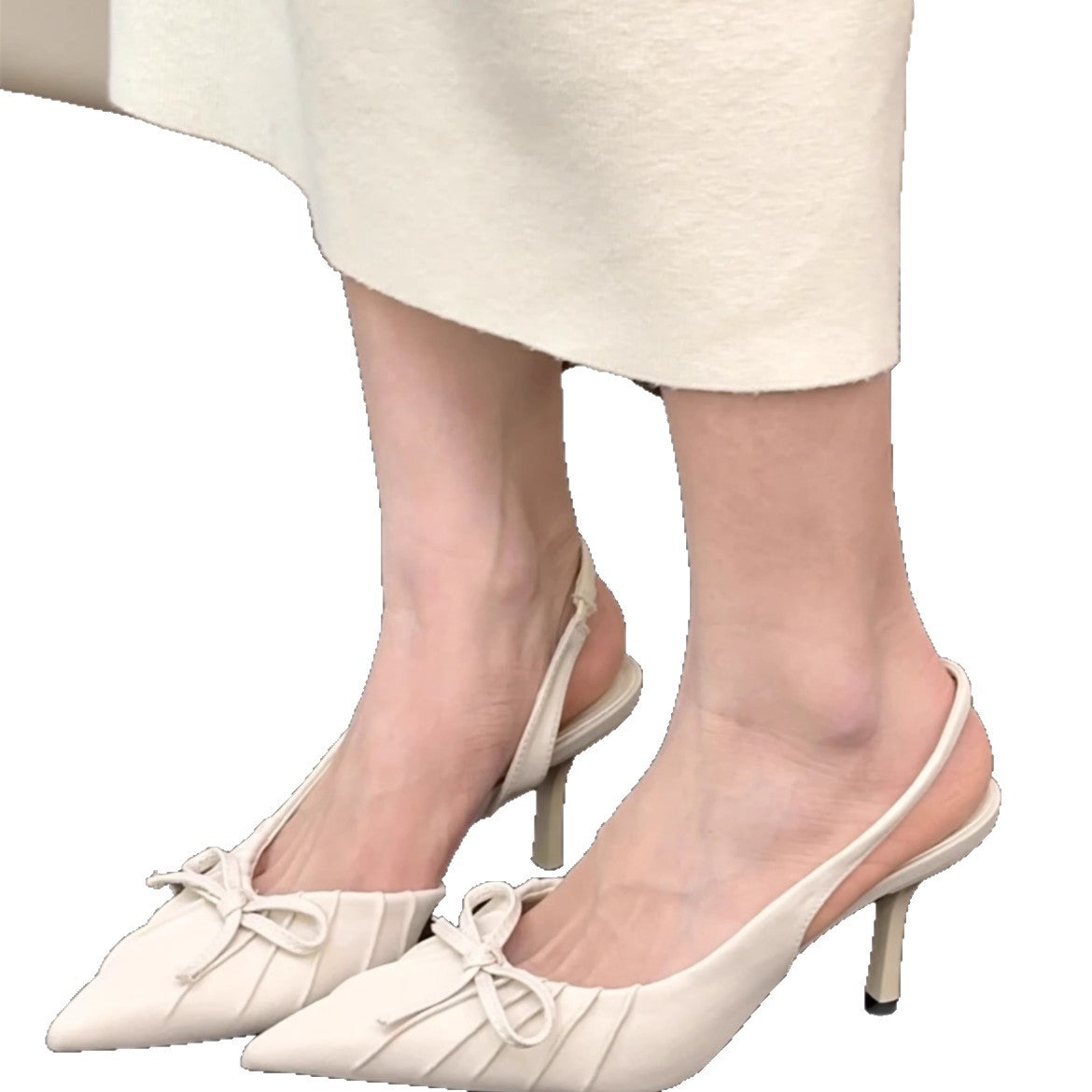 Damen Slingback-Pumps mit zartem Schleifen-Detail und elegantem Absatz R&B