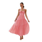 Damen Maxikleid mit verspieltem Schnitt und luftigen Trägern R&B