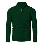 Herren Strickpullover mit stylischem Reißverschluss und Zopfmuster R&B