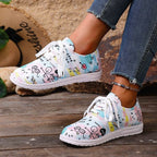 Damen Sportliche Sneakers mit kreativem Druckmotiv R&B