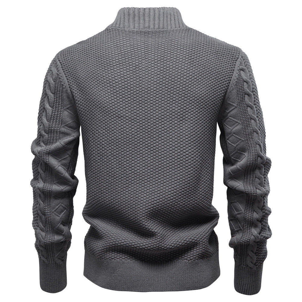 Herren Strickjacke mit Reißverschluss und strukturiertem Muster R&B