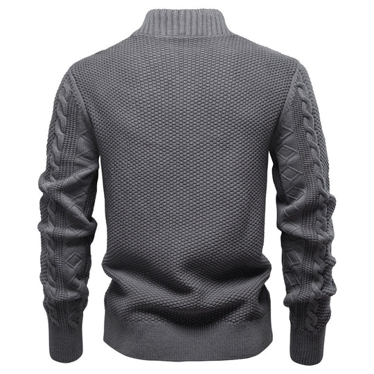 Herren Strickjacke mit Reißverschluss und strukturiertem Muster R&B