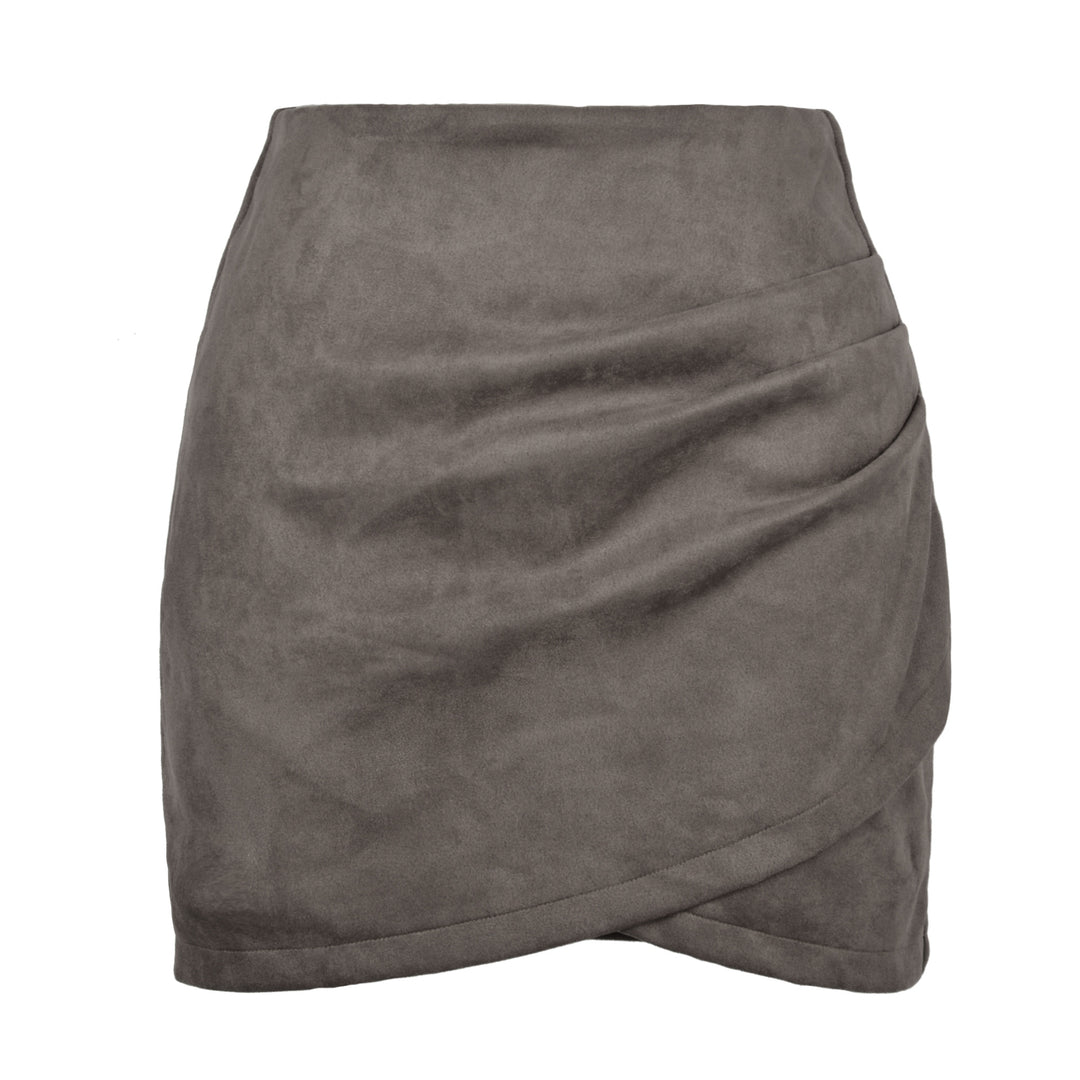 Damen High-Waist Wickelrock aus samtigem Mikrofaser R&B