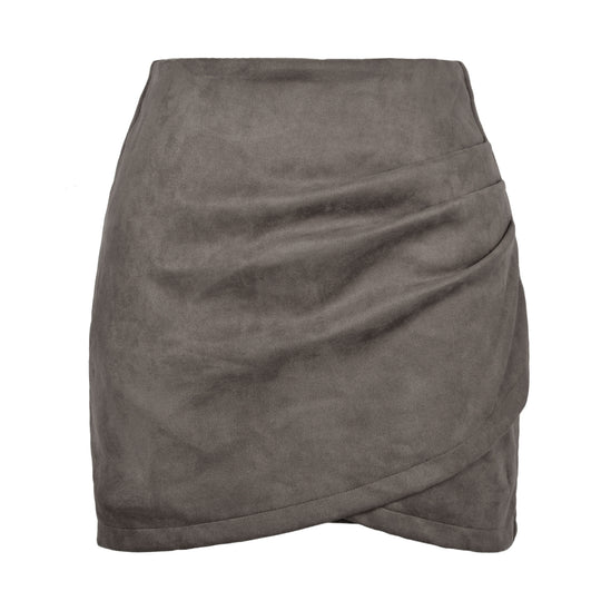 Damen High-Waist Wickelrock aus samtigem Mikrofaser R&B