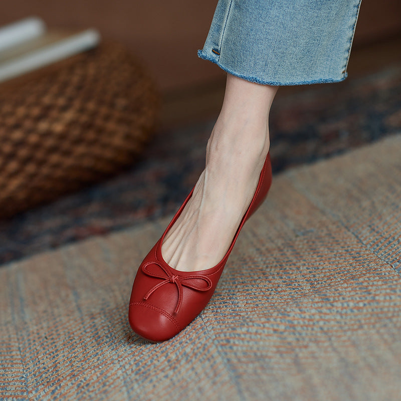 Damen Ballerinas mit dekorativem Schleifenakzent und rutschfester Sohle R&B