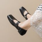 Damen Ballerinas mit modischem Riemenverschluss und orthopädischer Innensohle