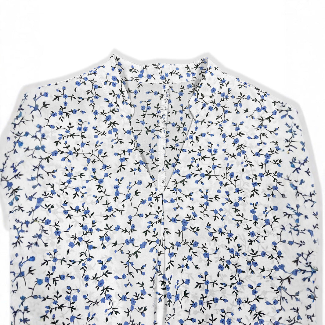 Damen Bluse mit floralem Muster und Rüschenärmeln R&B