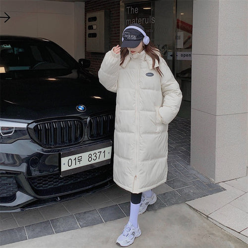 Damen Langer isolierter Pufferparka mit hohen Seitentaschen R&B