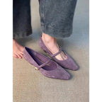 Damen elegante Mary Jane Ballerinas mit modischem Riemenverschluss und schicker Schnallenapplikation R&B