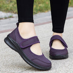 Damen nan Klett-Riemen-Sneaker im Ballerina-Stil mit atmungsaktivem Meshoberteil und flexibler Leichtsohle R&B