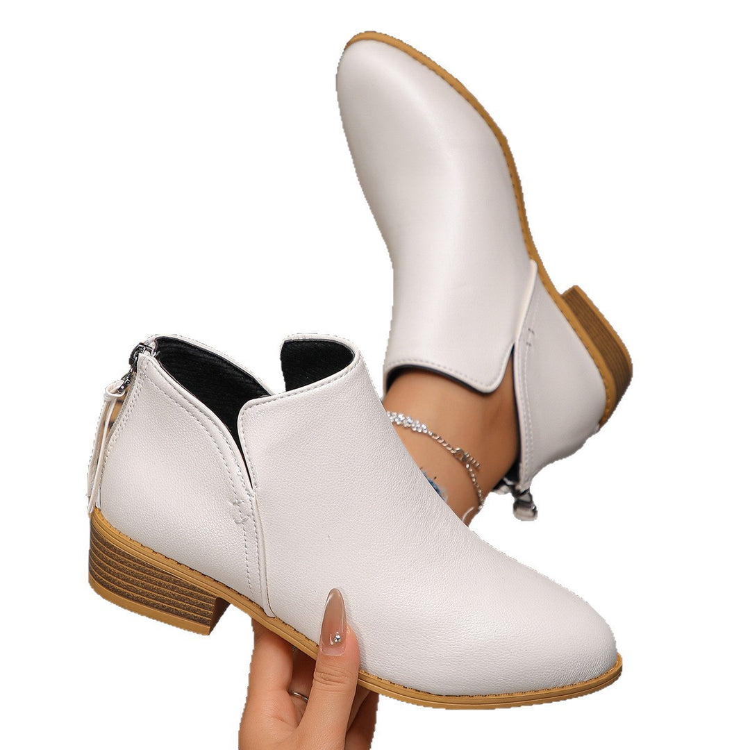 Damen modische Ankle Boots mit seitlichem Reißverschluss und geschmackvollem Design R&B