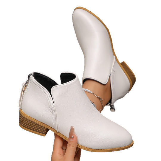 Damen modische Ankle Boots mit seitlichem Reißverschluss und geschmackvollem Design R&B