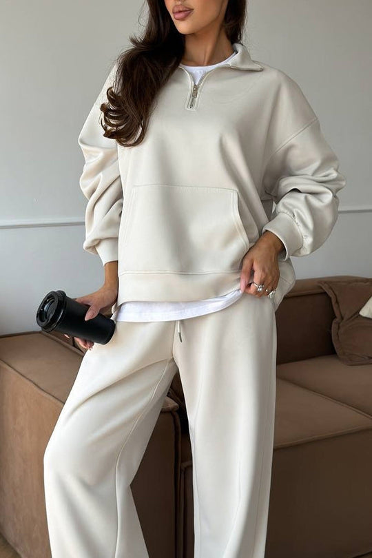 R&B | Halbhals Pullover Sweatshirt und Weit Geschnittene Hose Zweiteiler Anzug