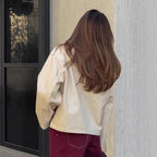 Damen Oversized Jeansjacke im minimalistischen Design mit praktischen Taschen R&B