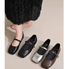 Damen Ballerinas mit modischem Riemen und bequemem Fußbett Heidi Mode