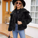 Damen Fleece-Puffjacke mit Kapuze R&B