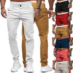 Herren Slim-Fit Chinohosen mit elastischem Bund und praktischen Taschen
