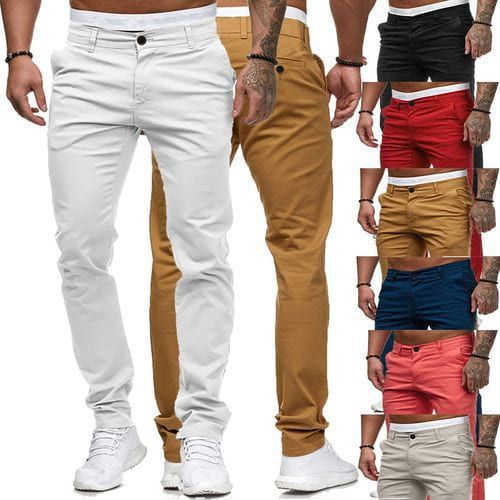 Herren Slim-Fit Chinohosen mit elastischem Bund und praktischen Taschen R&B