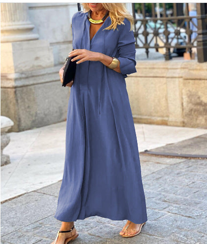 Damen Luftiges Maxikleid mit eleganter Knopfdetail R&B