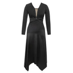 Damen Elegantes Maxikleid mit raffinierten transparenten Einsätzen und asymmetrischem Saum R&B