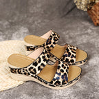 Damen Komfortable Wedge-Sandalen mit animalischem Muster R&B