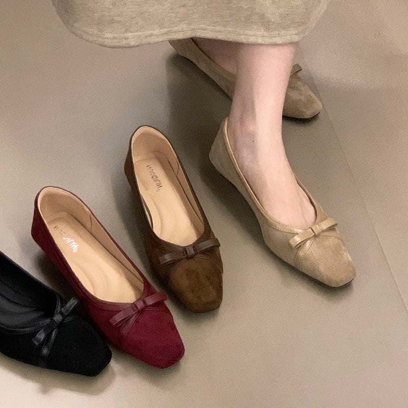 Damen elegante Ballerinas mit modischer Schleife und weich gepolsterter Innensohle Heidi Mode