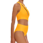 Damen Einteiliger Badeanzug mit innovativem Cut-Out und stilvollem Design R&B