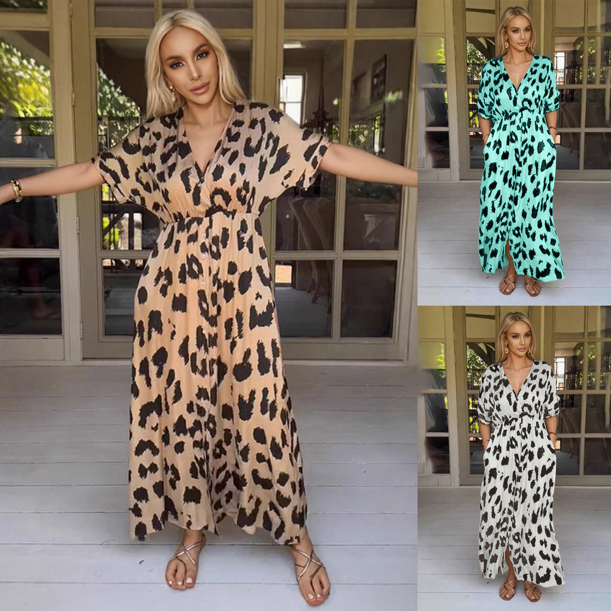 R&B | Leopard-Kleid Grenzüberschreitendes Leopardenmuster Kleid