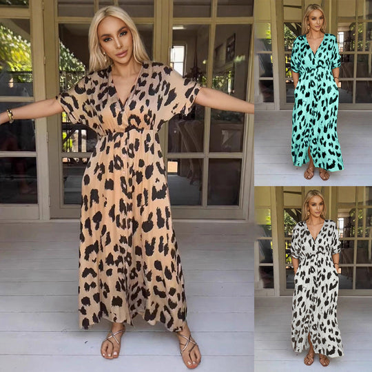 R&B | Leopard-Kleid Grenzüberschreitendes Leopardenmuster Kleid